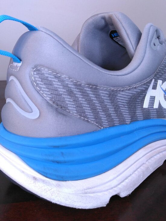 HOKA Gaviota 5 Shoes Mens SIZE 15 BLUE Gray COOL GREY White 1127929 LDVB RUNNING